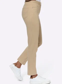 Jeans| Stretch-Jeans mit Glitzersteinchen hinten sand