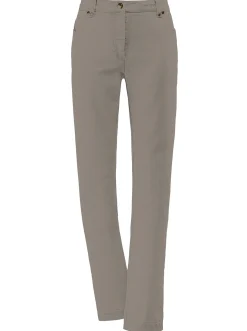 Jeans| Stretch-Jeans mit Glitzersteinchen hinten taupe