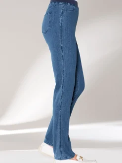 Jeans| Stretch-Jeans mit Rundum-Dehnbund blue-bleached