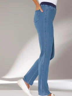 Jeans| Stretch-Jeans mit Rundum-Dehnbund blue-bleached