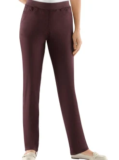 Jeans| Stretch-Jeans mit Rundum-Dehnbund bordeaux