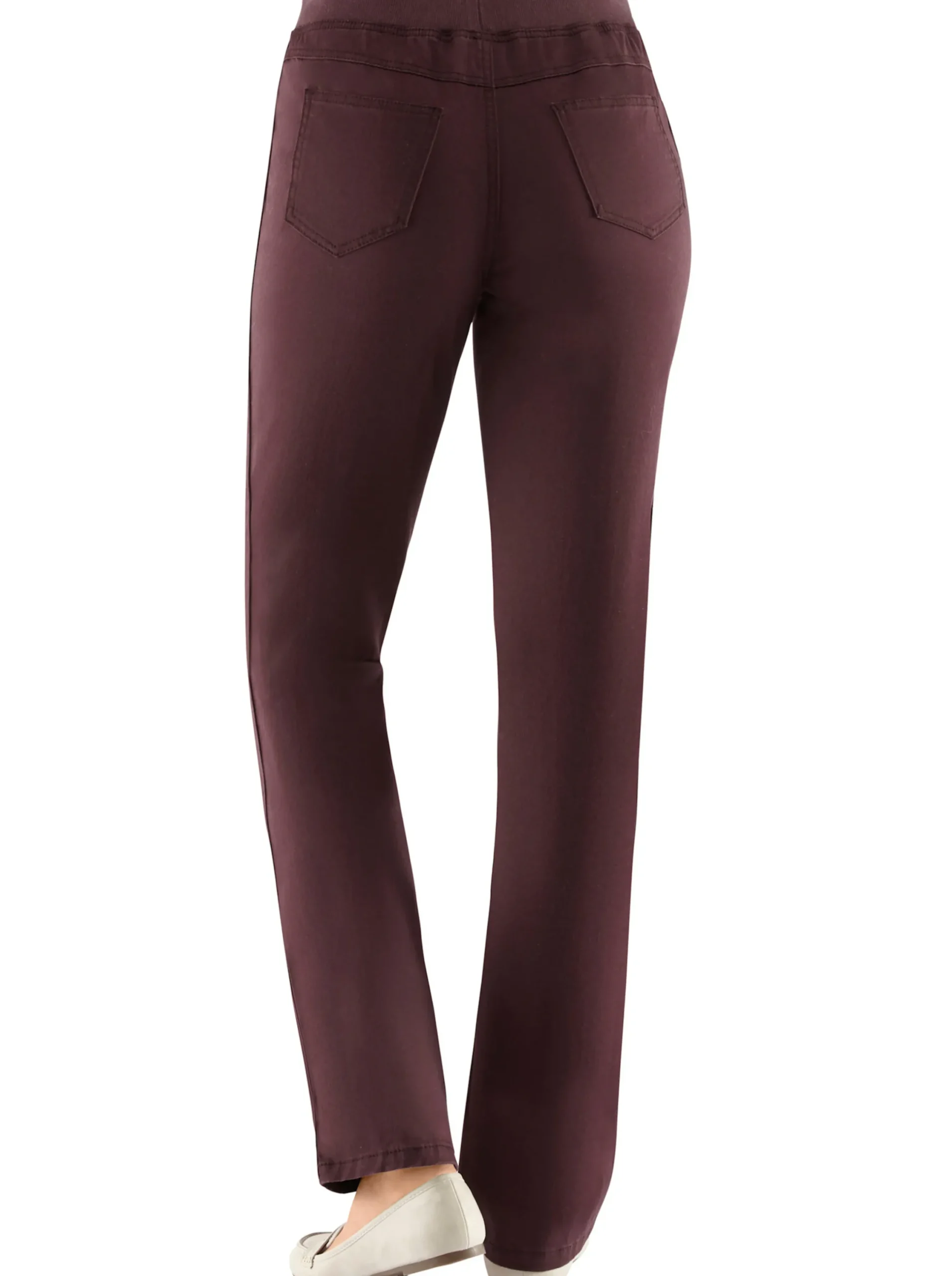 Jeans| Stretch-Jeans mit Rundum-Dehnbund bordeaux