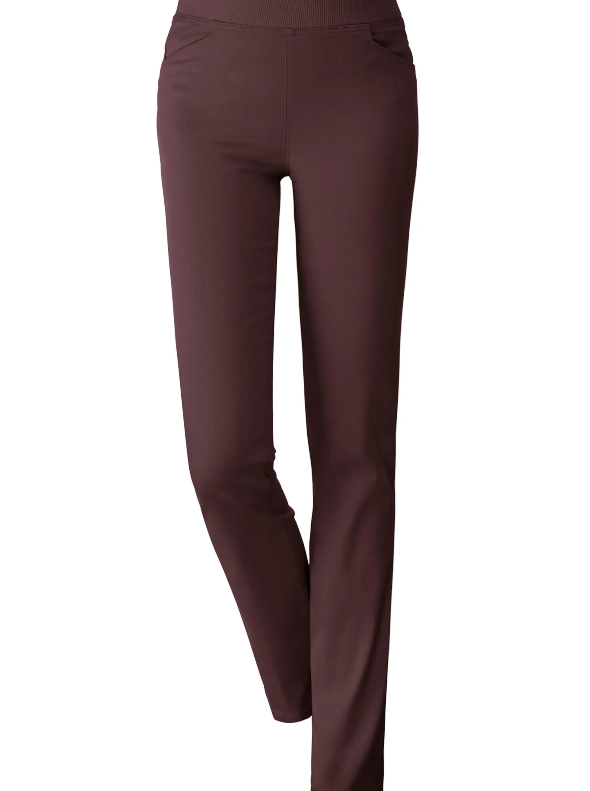 Jeans| Stretch-Jeans mit Rundum-Dehnbund bordeaux