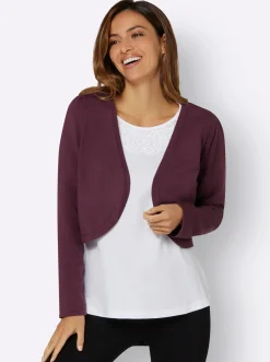 Jacken| Strickbolero burgund