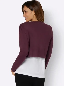 Jacken| Strickbolero burgund
