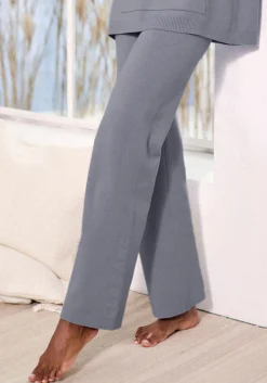 Strandmode|Elbsand Strickhose rauchblaumeliert