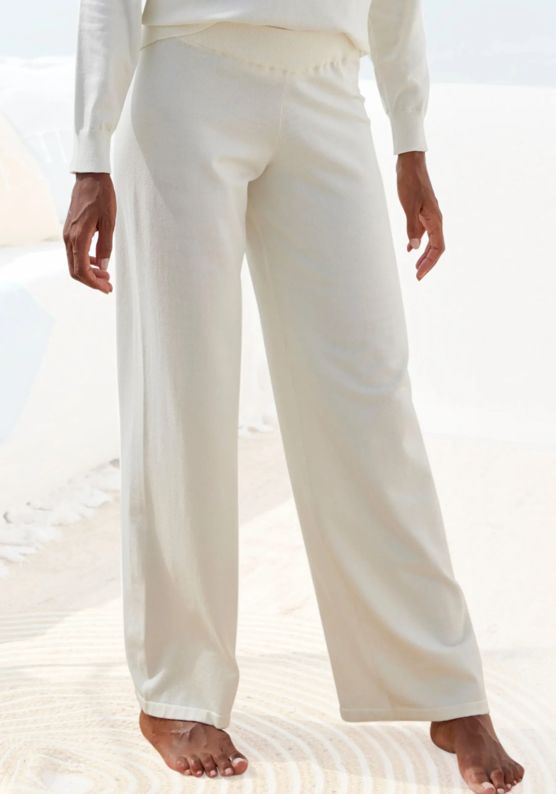 Strandmode|LASCANA Strickhose cream