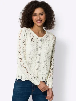 Strickjacken|heine Strickjacke champagner
