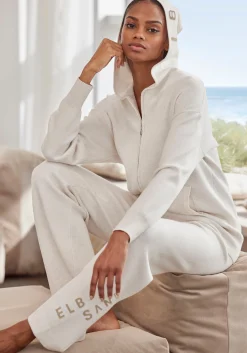 Strandmode|Elbsand Strickjacke wollweiß