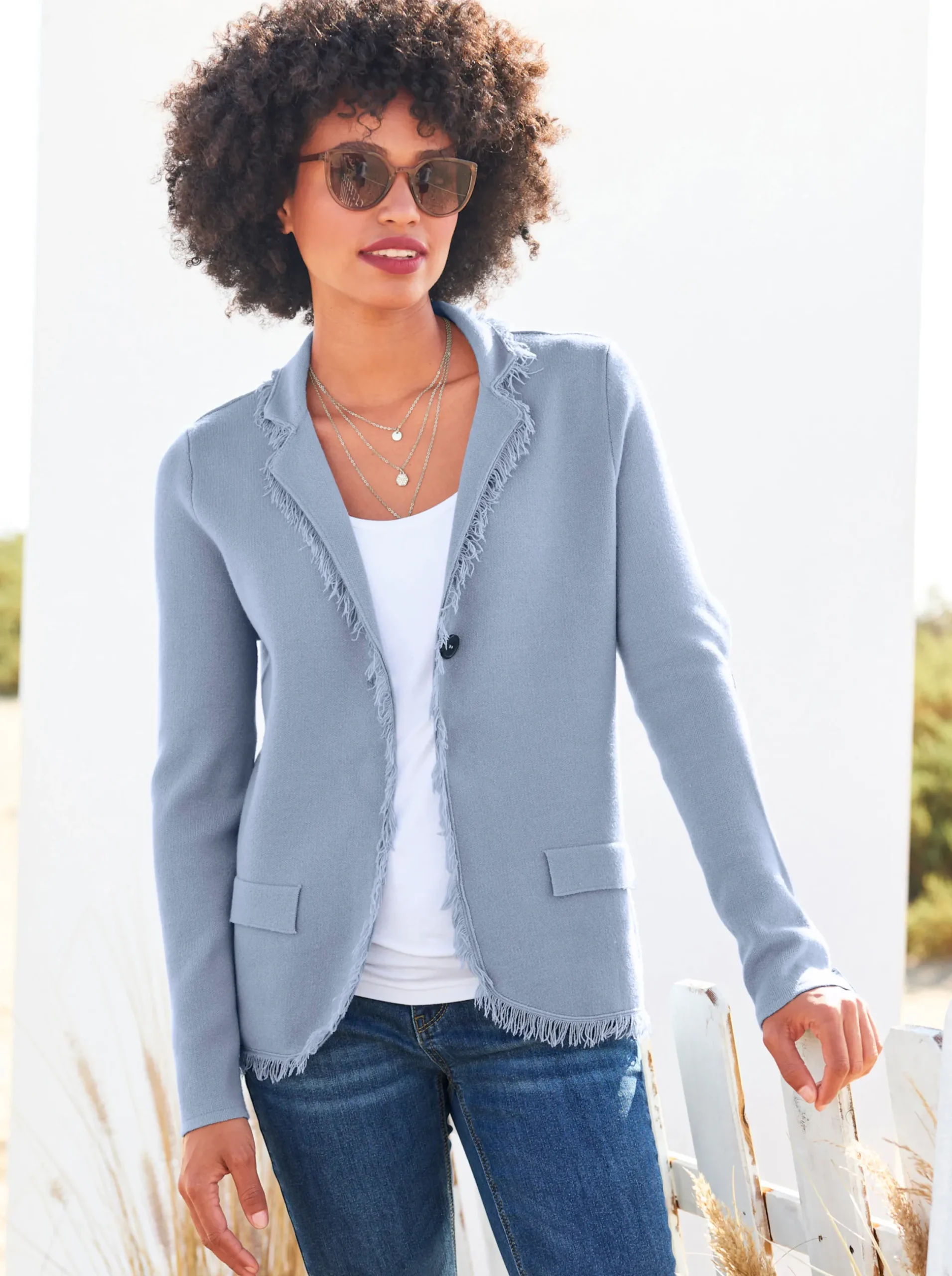 Strickjacken|heine Strickjacke bleu