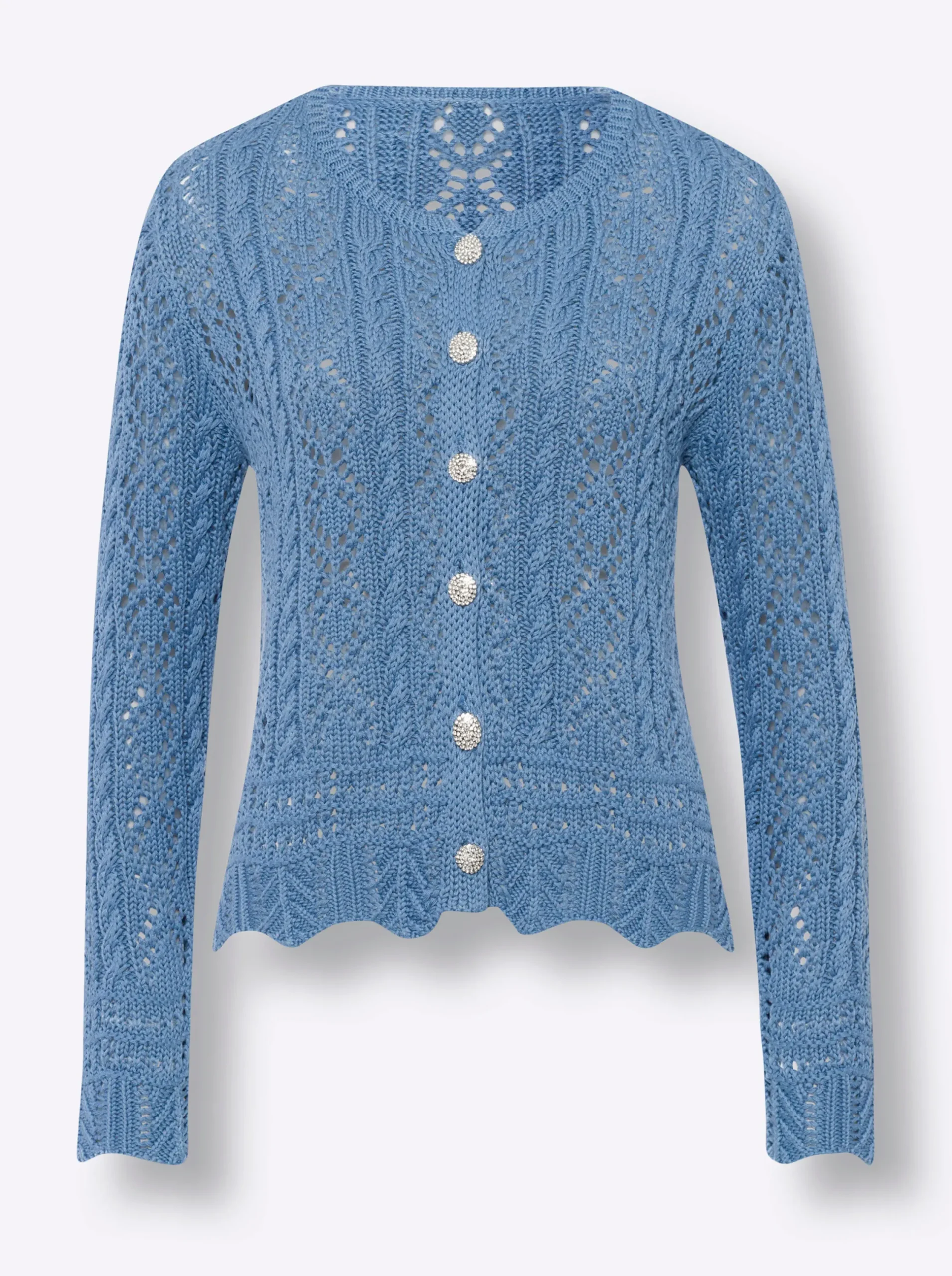 Strandmode|Strickjacken|heine Strickjacke mittelblau