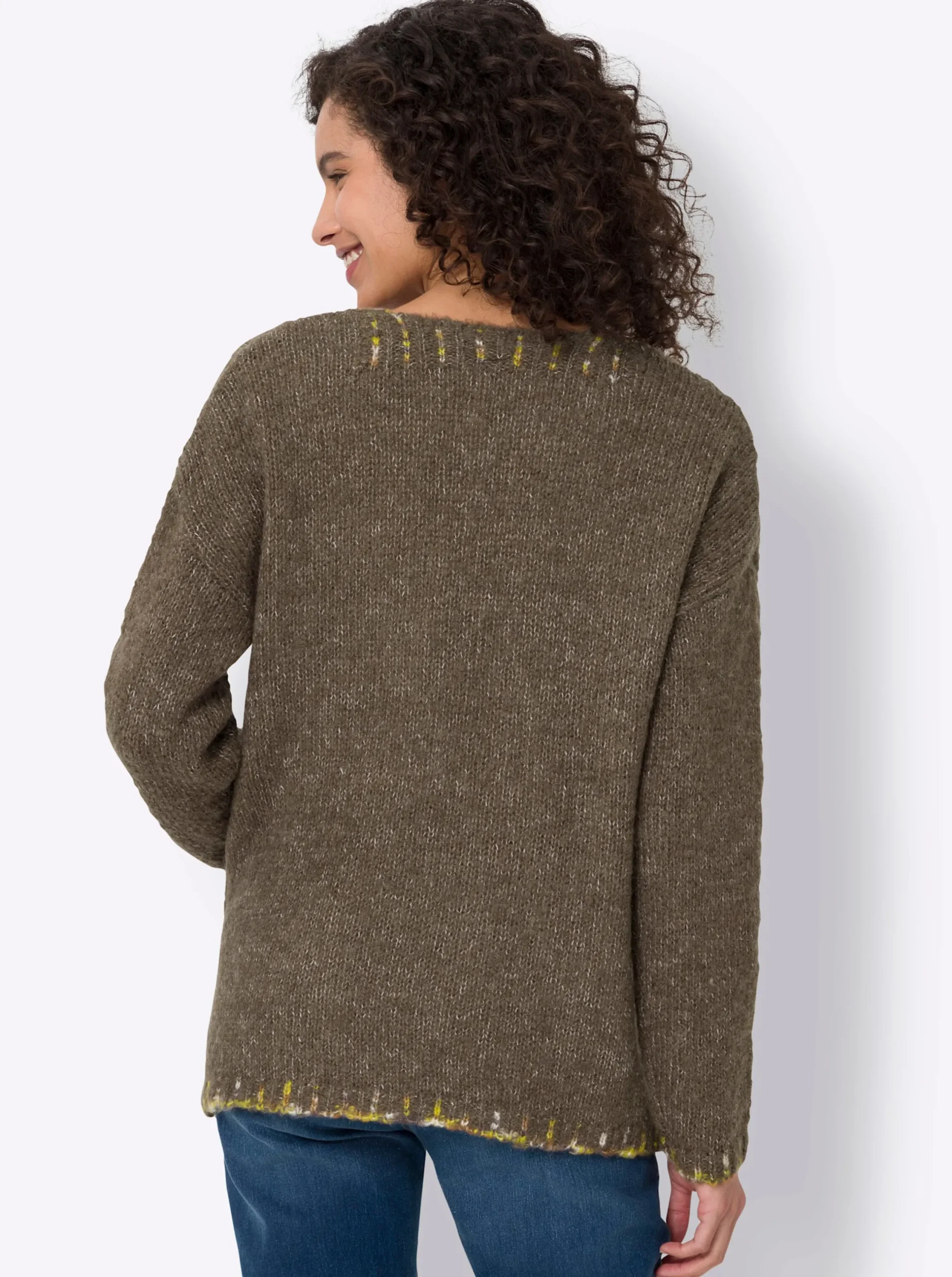 Strickjacken|heine Strickjacke dunkeltaupe-ecru-meliert