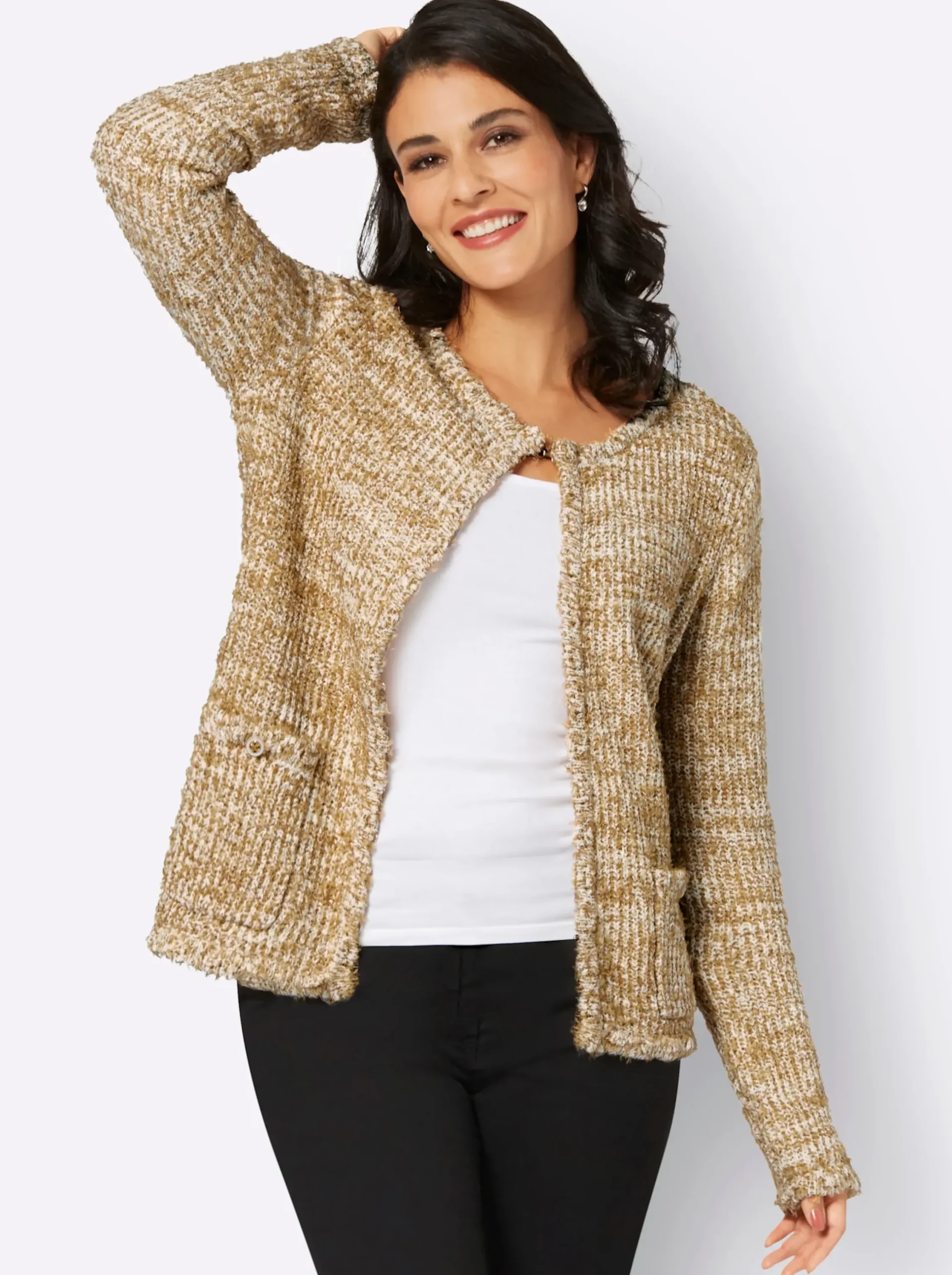 Strickjacken| Strickjacke champagner