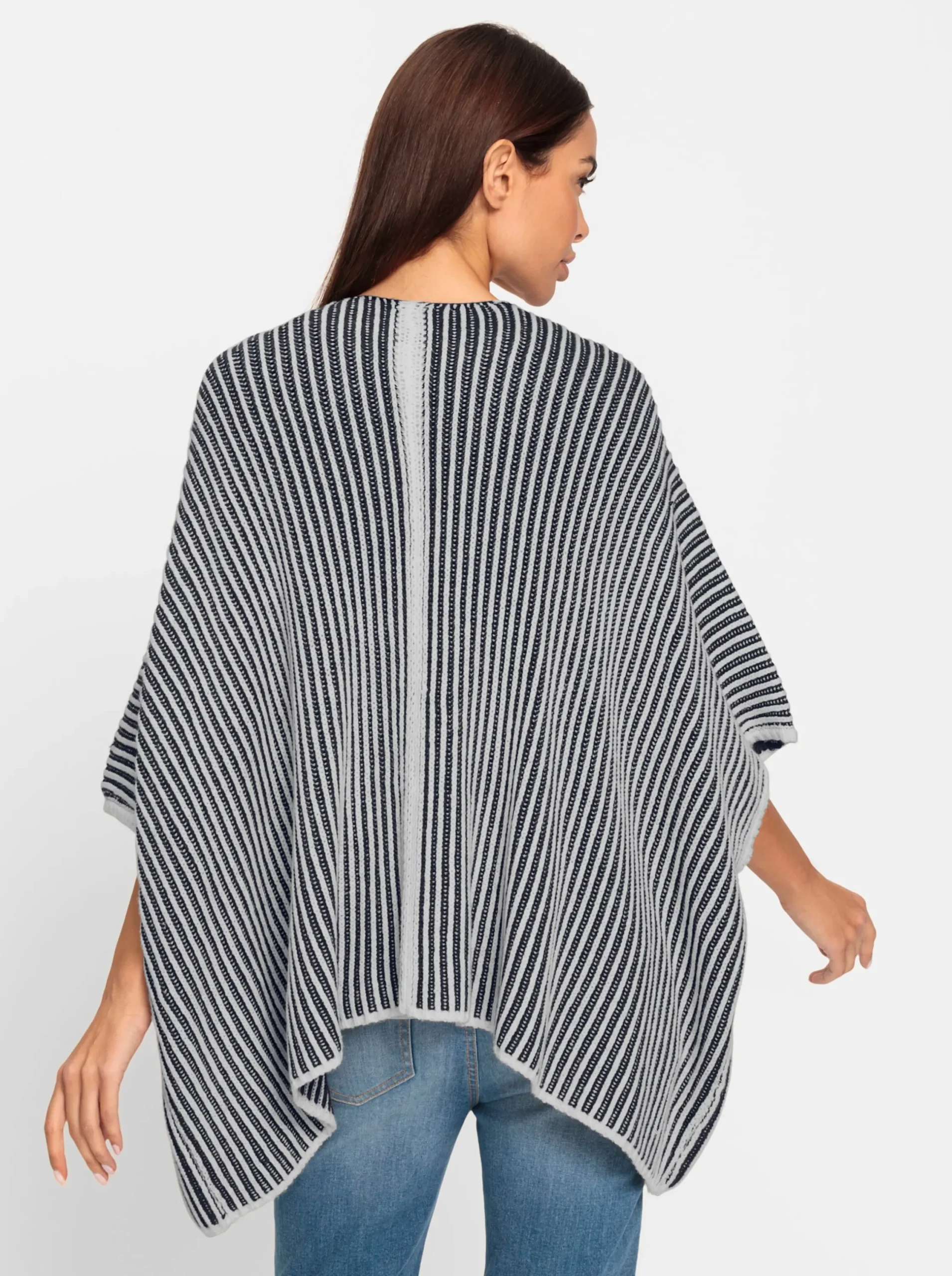 Jacken|heine Strickjacke marine-ecru-gestreift