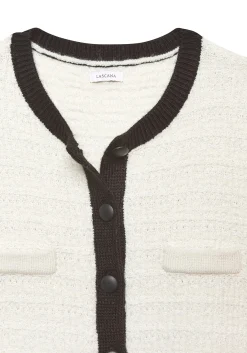 Strickjacken|LASCANA Strickjacke creme-schwarz