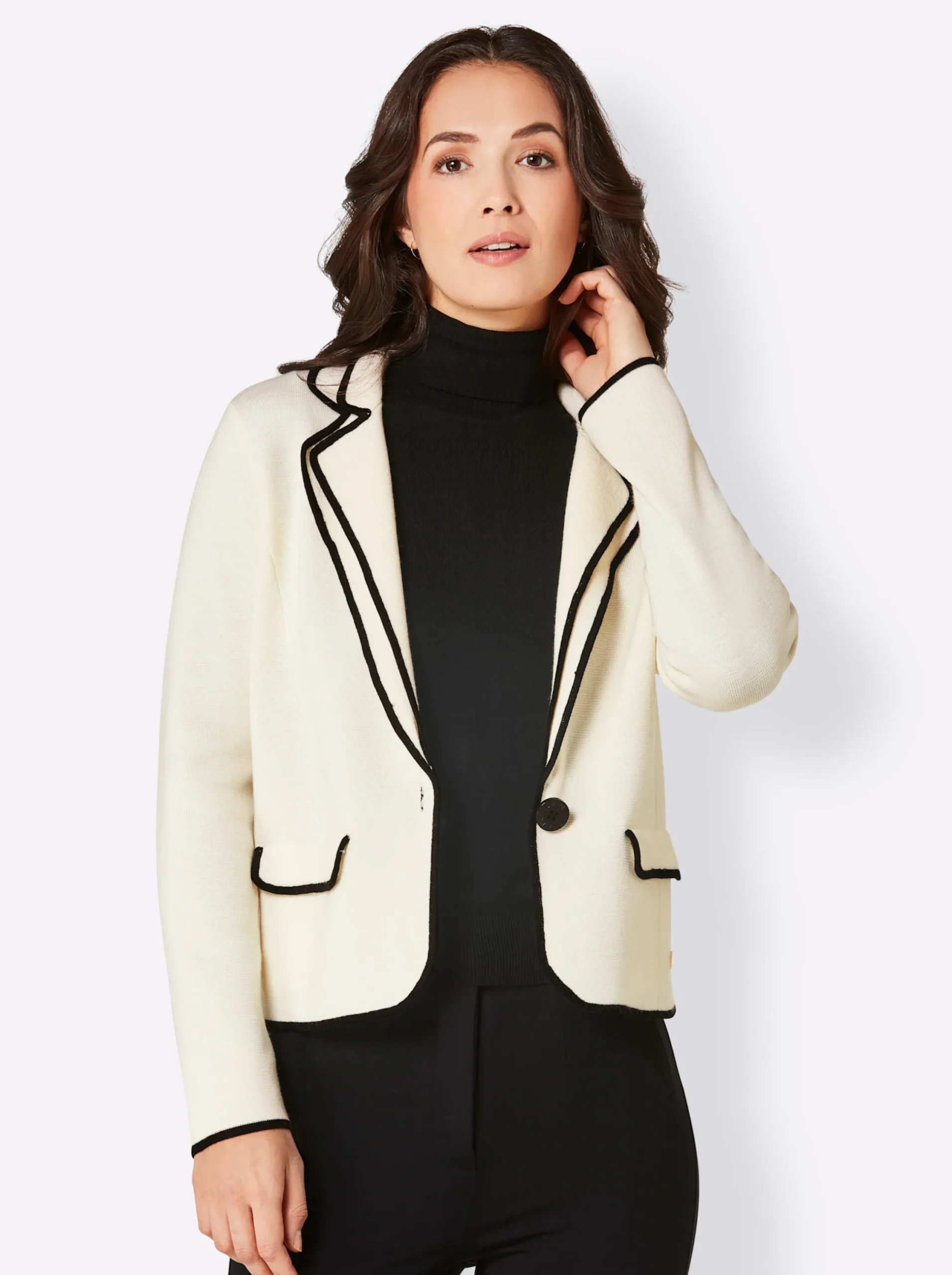 Blazer|Strickjacken|CREATION L PREMIUM Strickjacke ecru