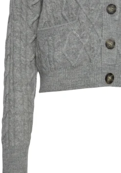 Strickjacken|LASCANA Strickjacke grau-meliert