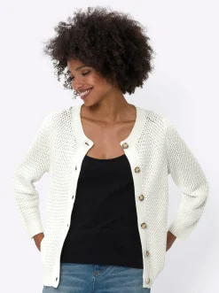 Strickjacken|heine Strickjacke ecru