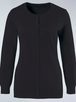 Basics| Strickjacke aus reiner Baumwolle schwarz
