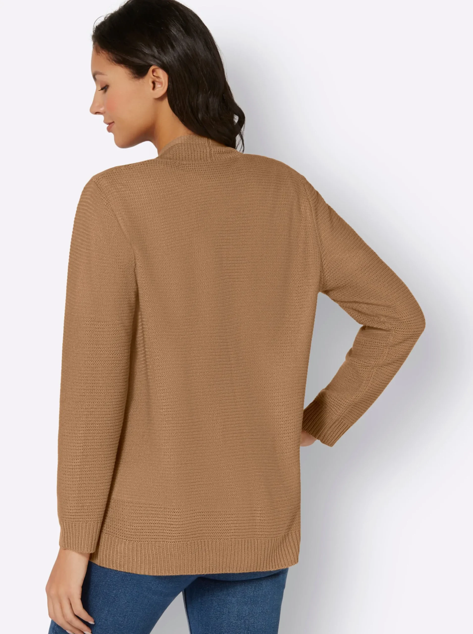 Strickjacken| Strickjacke im Linksstrick-Muster camel
