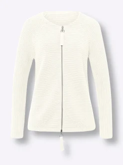 Strickjacken|heine Strickjacke in dezentem Glanz ecru