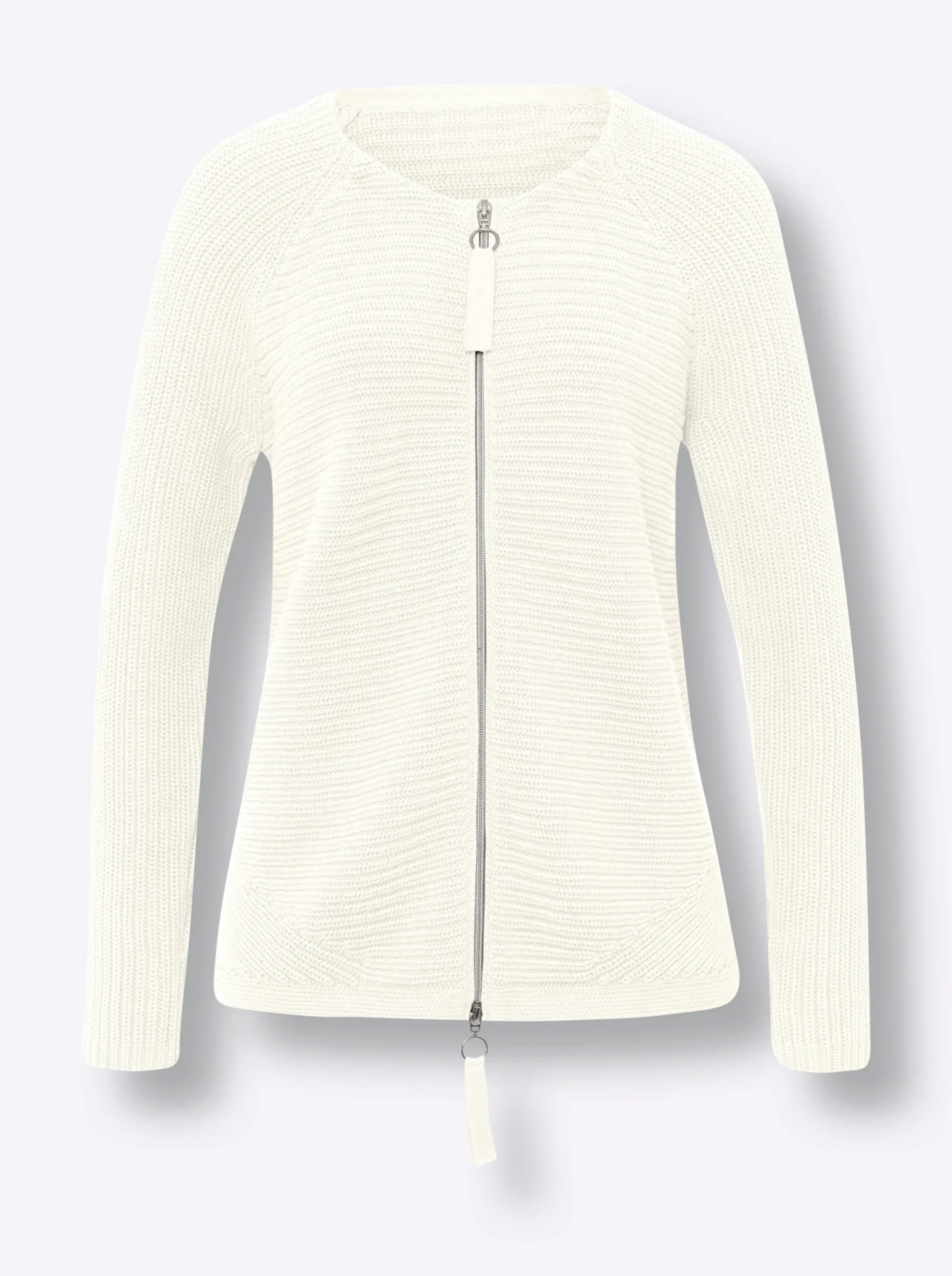 Strickjacken|heine Strickjacke in dezentem Glanz ecru