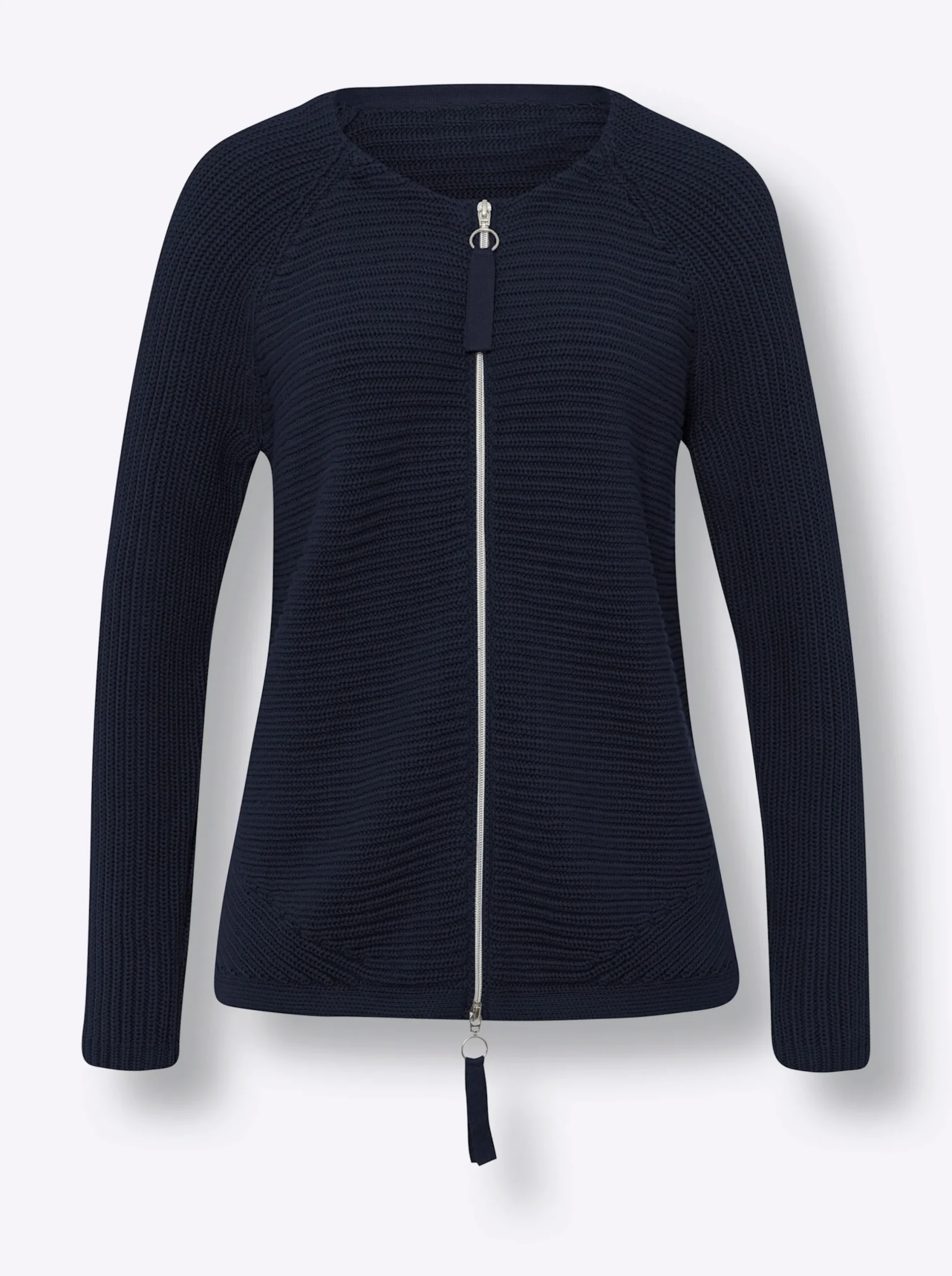 Strickjacken|heine Strickjacke in dezentem Glanz marine
