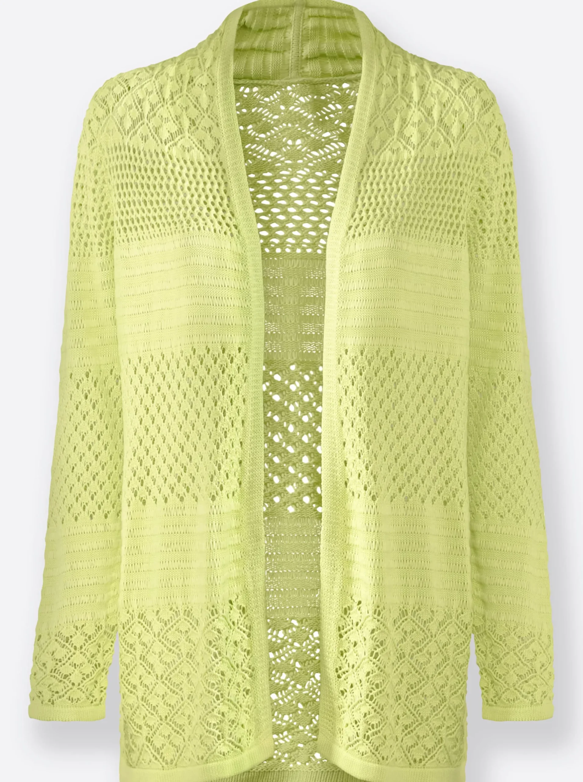 Strickjacken| Strickjacke mit Ajour-Muster pistazie