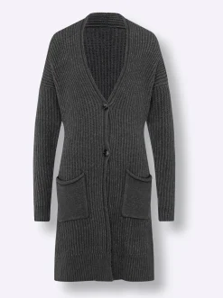 Strickjacken|heine Strickjacke mit aufgesetzten Taschen schwarz