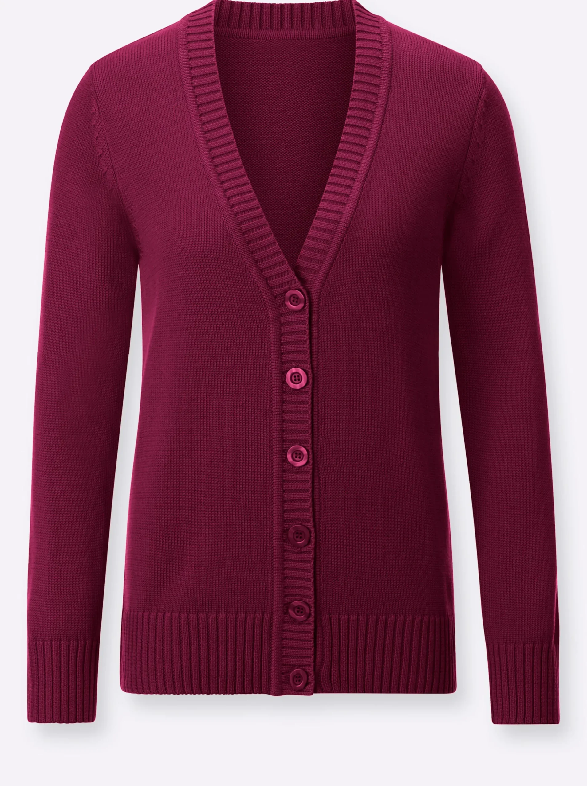 Strickjacken| Strickjacke mit farblich abgestimmten Knöpfen fuchsia