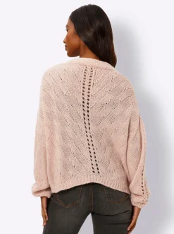 Strickjacken|heine Strickjacke mit Holz-Optik-Knöpfen puder