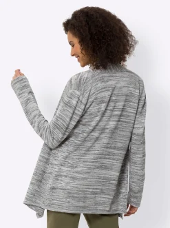 Strickjacken|heine Strickjacke mit Schalkragen grau-meliert