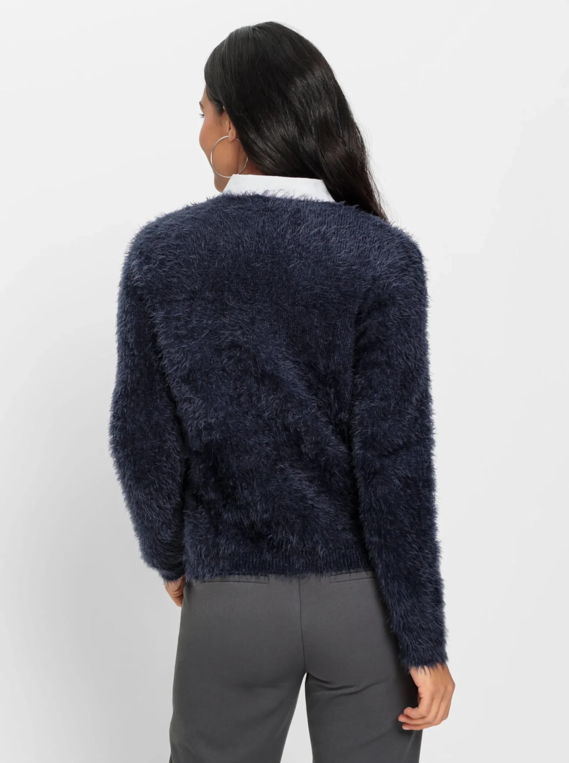 Strickjacken| Strickjacke mit Schmuckknöpfen marine