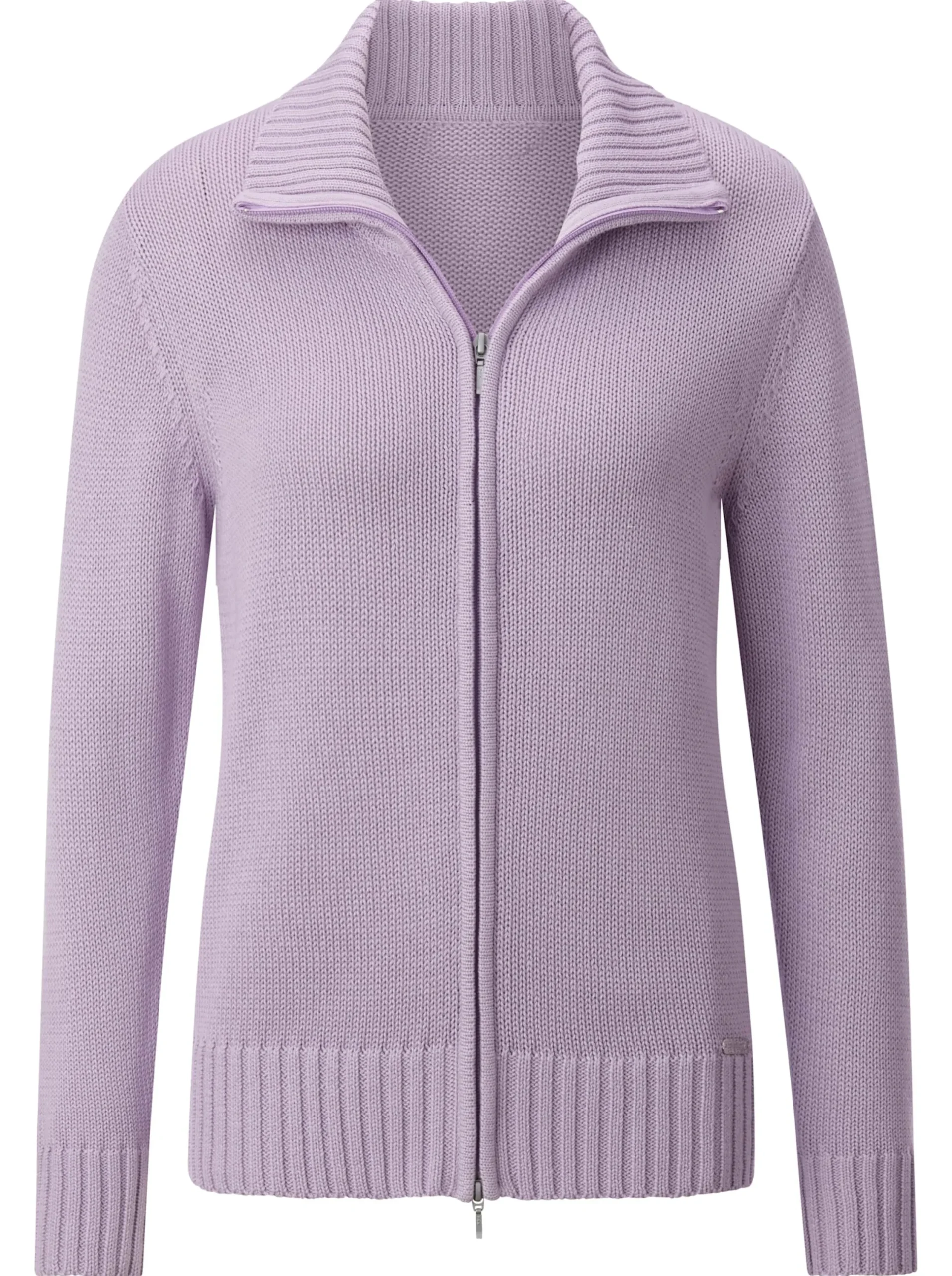 Strickjacken| Strickjacke mit 2-Wege-Reißverschluss flieder