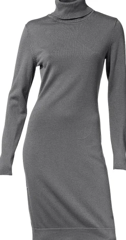 Kleider|heine Strickkleid grau-melange