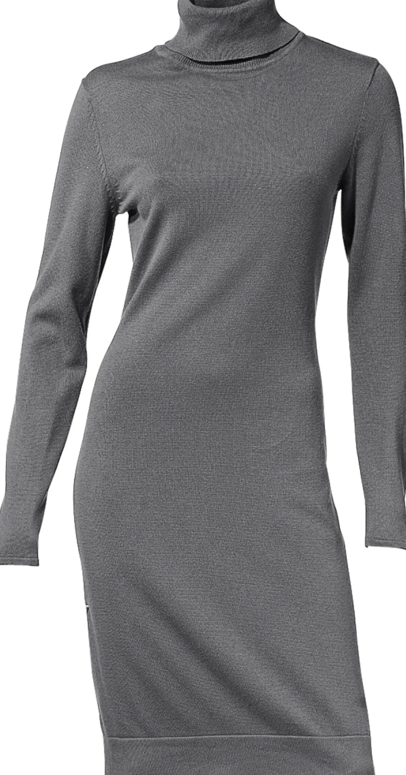 Kleider|heine Strickkleid grau-melange