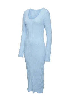 Kleider| Strickkleid blau-meliert
