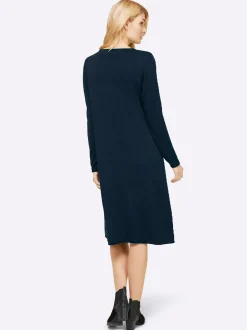 Basics|Kleider|heine Strickkleid im Viskose-Baumwoll-Mix marine