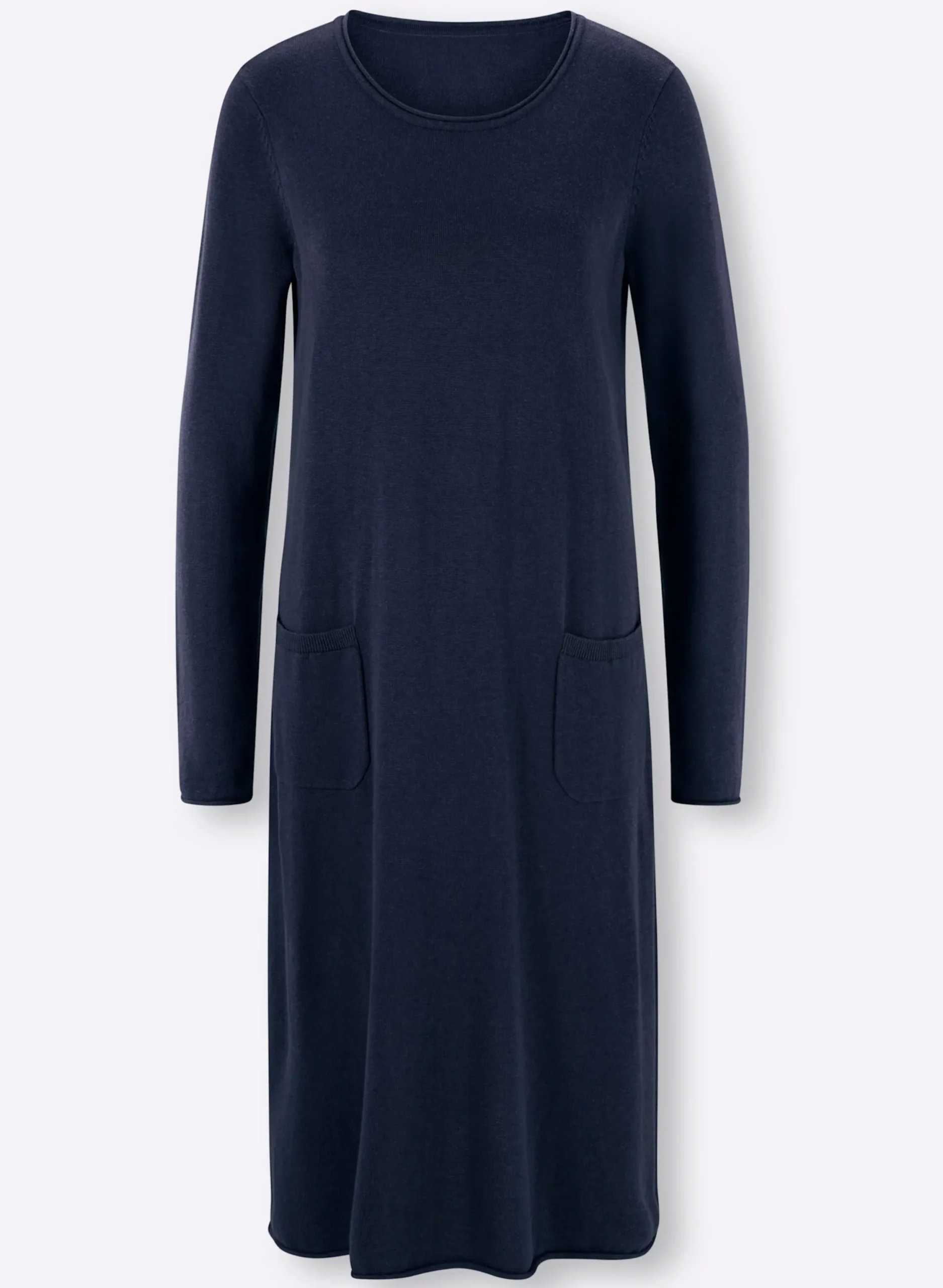Basics|Kleider|heine Strickkleid im Viskose-Baumwoll-Mix marine