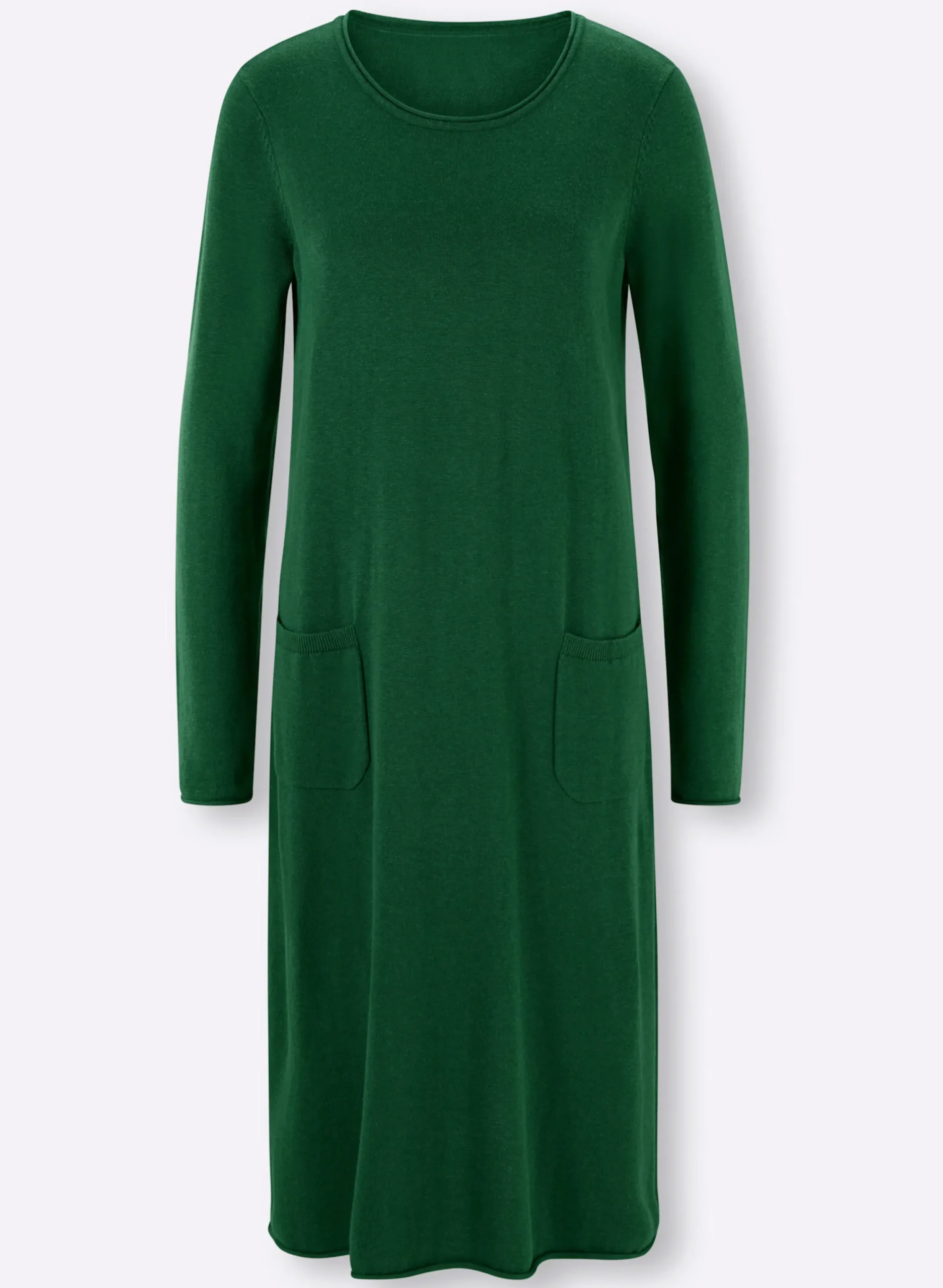 Basics|heine Strickkleid im Viskose-Baumwoll-Mix moos