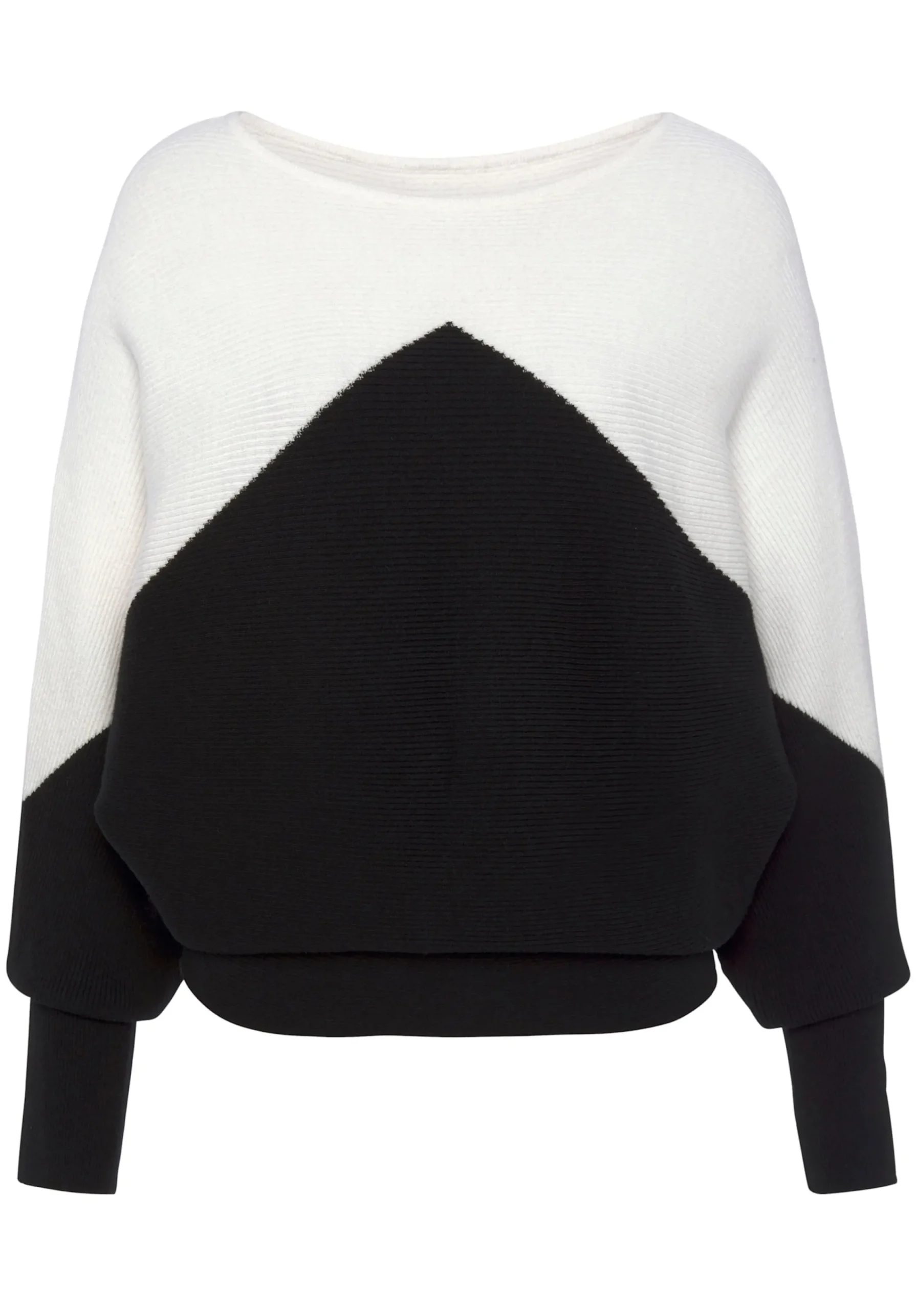 Strandmode|Pullover|LASCANA Strickpullover weiß-schwarz