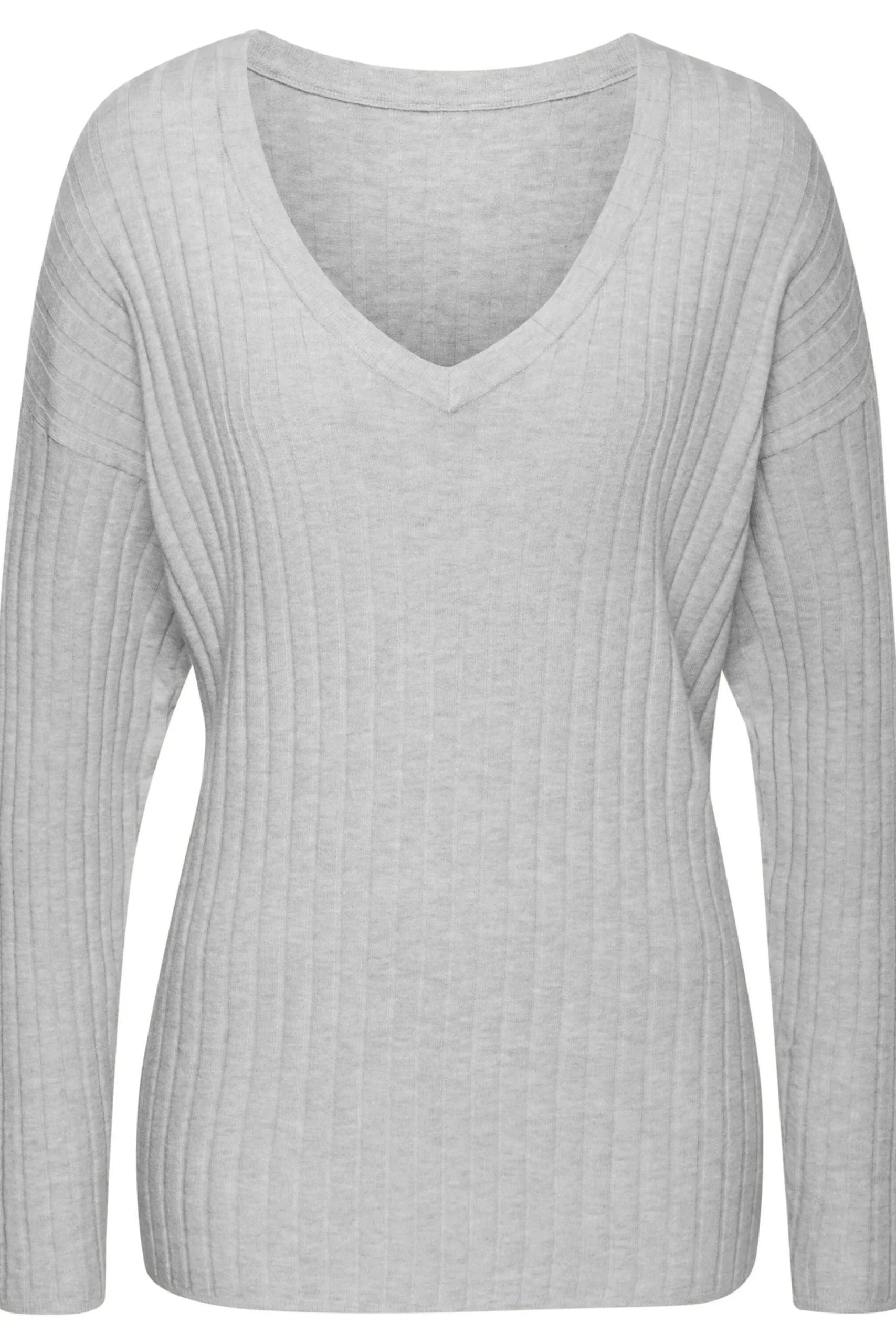 Pullover| Strickpullover hellgrau-meliert