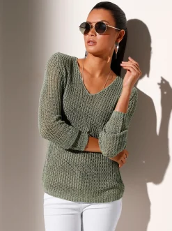 Pullover| Strickpullover grün