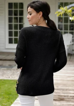 Pullover|LASCANA Strickpullover schwarz