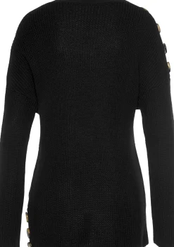 Pullover|LASCANA Strickpullover schwarz