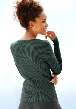 Pullover|LASCANA Strickpullover olivgrün