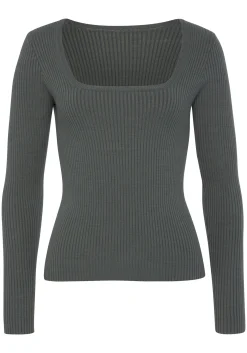 Pullover|LASCANA Strickpullover olivgrün