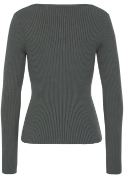 Pullover|LASCANA Strickpullover olivgrün