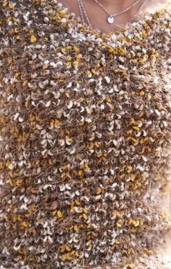Pullover|heine Strickpullover in Melange-Qualität, Feinstrick braun-ocker-meliert
