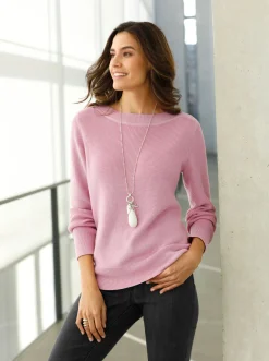 Pullover| Strickpullover in Ripp-Optik hortensie